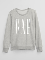 Gap Grey Metallic Logo Crew Neck Sweatshirt - Image 3 of 4