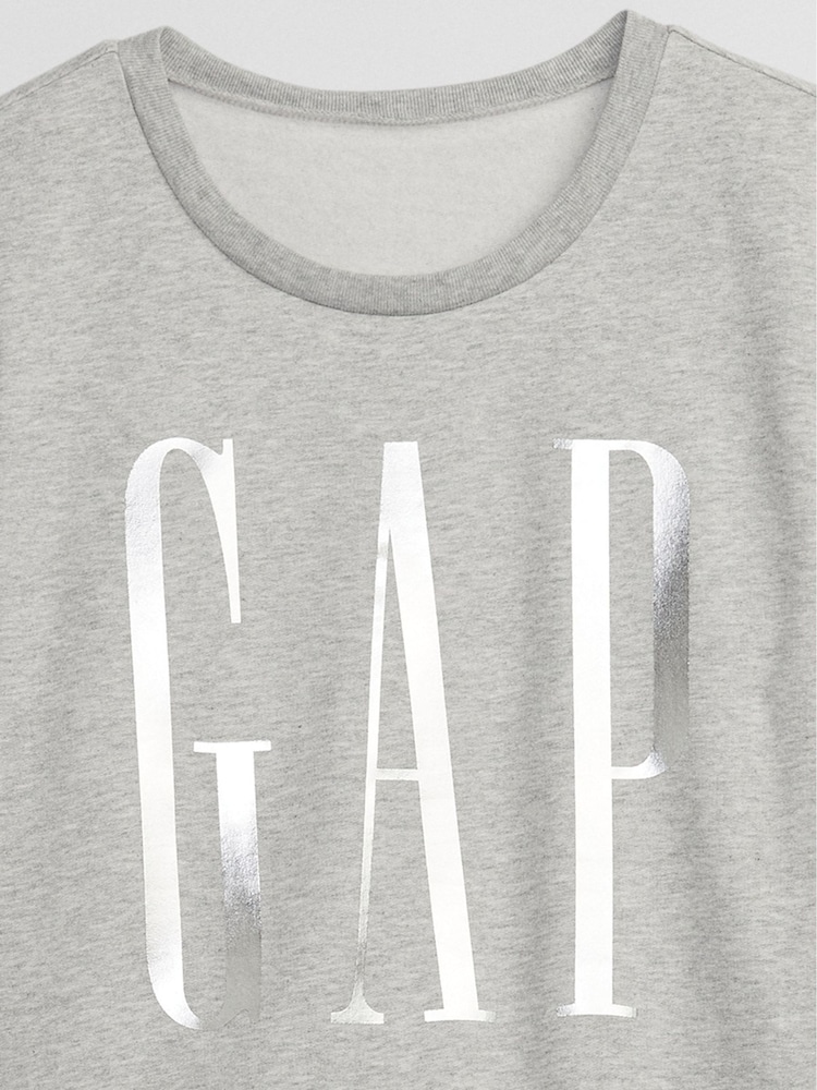 Gap Grey Metallic Logo Crew Neck Sweatshirt - Image 4 of 4