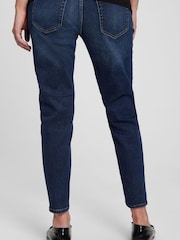 Gap Dark Wash Blue Maternity Over The Bump Cheeky Straight Jeans - Image 2 of 4