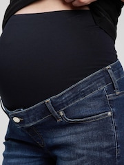 Gap Dark Wash Blue Maternity Over The Bump Cheeky Straight Jeans - Image 4 of 4