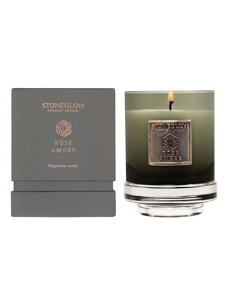 Stoneglow Clear Metallique Collection Rose Ambre Tumbler Scented Candle - Image 1 of 1