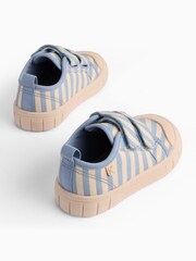 KIDLY by MORI Blue Cotton Canvas Trainers With Easy Adjust Straps - Image 4 of 5