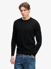 Superdry Black Cotton Jumper - Image 1 of 6