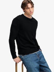 Superdry Black Cotton Jumper - Image 3 of 6