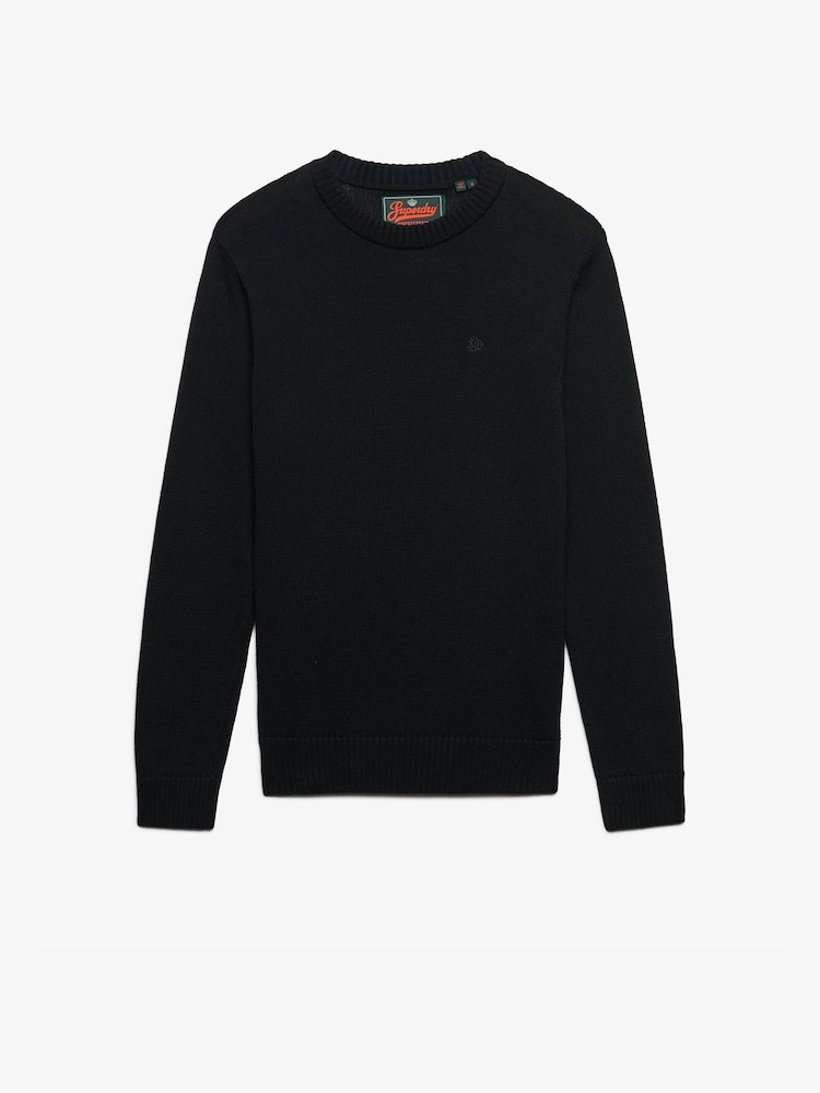 Superdry Black Cotton Jumper - Image 6 of 6 Superdry Black Cotton Jumper - Image 6 of 6