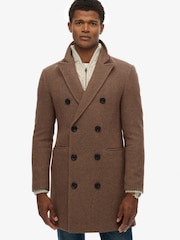 Superdry Brown Merchant Town Coat - Image 1 of 8