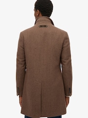 Superdry Brown Merchant Town Coat - Image 2 of 8