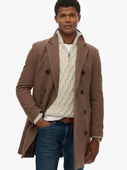 Superdry Brown Merchant Town Coat - Image 5 of 8