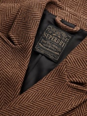 Superdry Brown Merchant Town Coat - Image 8 of 8