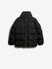 Superdry Black Hooded 5 Baffle Sports Puffer Coat - Image 5 of 6