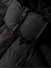 Superdry Black Hooded 5 Baffle Sports Puffer Coat - Image 6 of 6