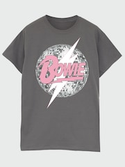 Brands In Grey David Bowie Mirror Ball Music Boyfriend Fit T-Shirt - Image 2 of 4