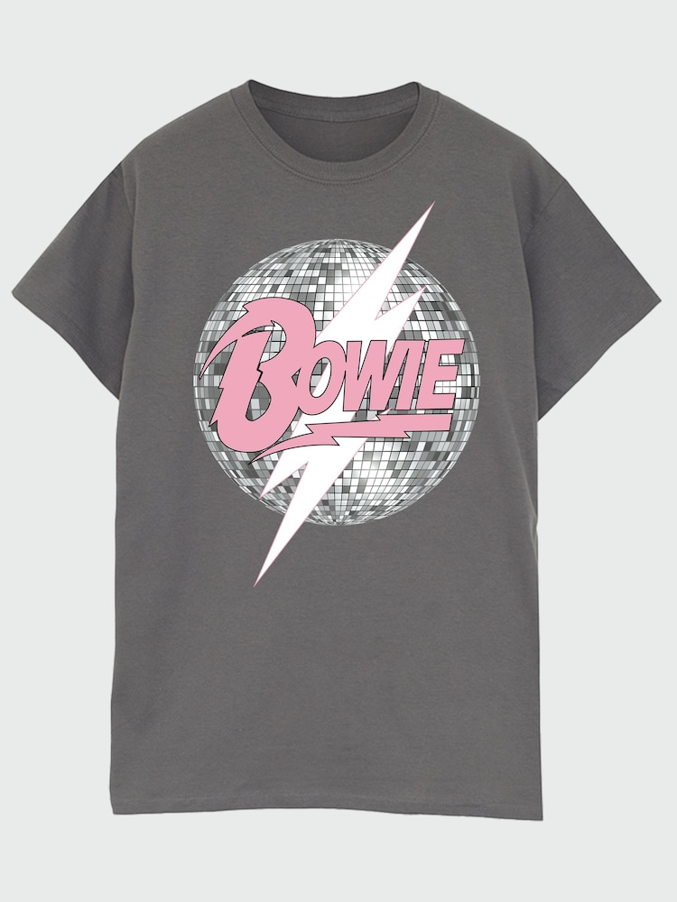Brands In Grey David Bowie Mirror Ball Music Boyfriend Fit T-Shirt - Image 2 of 4
