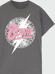 Brands In Grey David Bowie Mirror Ball Music Boyfriend Fit T-Shirt - Image 3 of 4