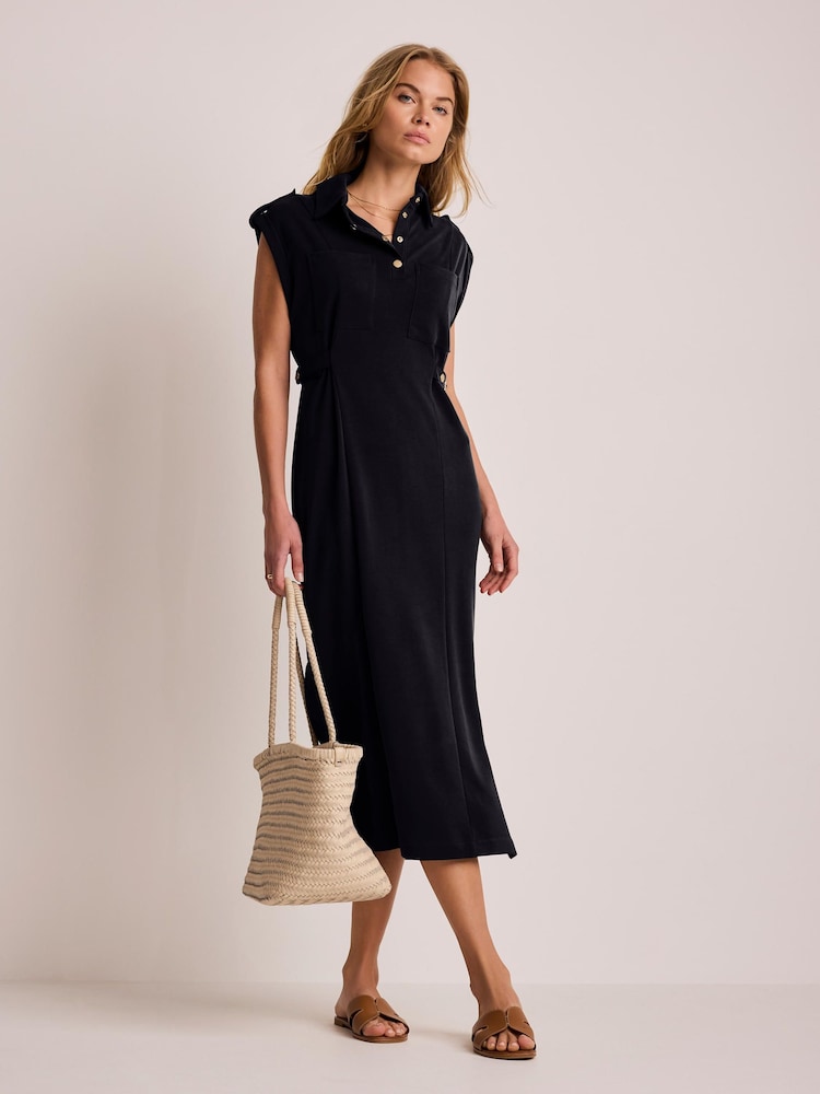 Mint Velvet Blue Utility Midi Dress - Image 2 of 7