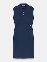 Mint Velvet Blue Utility Midi Dress - Image 6 of 7