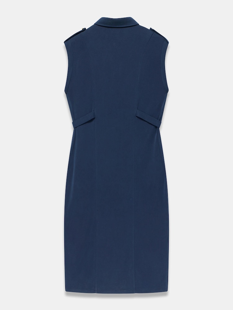 Mint Velvet Blue Utility Midi Dress - Image 7 of 7