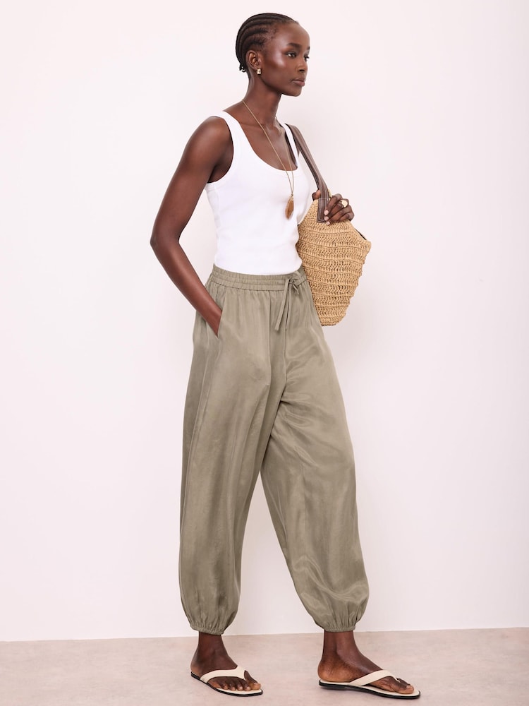 Mint Velvet Green Balloon Trousers - Image 1 of 7 Mint Velvet Green Balloon Trousers - Image 1 of 7