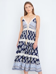 Yumi midi-solkjole med viskose- og paisleyprint - Billede 1 af 5