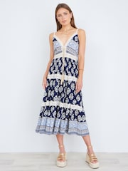 Yumi midi-solkjole med viskose- og paisleyprint - Billede 2 af 5