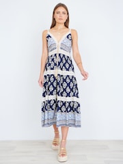 Yumi midi-solkjole med viskose- og paisleyprint - Billede 5 af 5