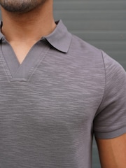CAPO Charcoal Jersey Slub Cuban Polo Shirt - Image 5 of 5