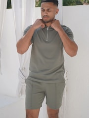 CAPO Textured Zip Up Polo Shirt - Larawan 3 ng 7