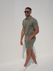 CAPO Textured Zip Up Polo Shirt - Larawan 4 ng 7