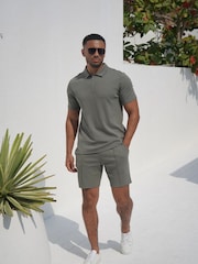 CAPO Textured Zip Up Polo Shirt - Larawan 5 ng 7