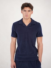 CAPO Blue Towelling Polo Shirt - Image 1 of 3