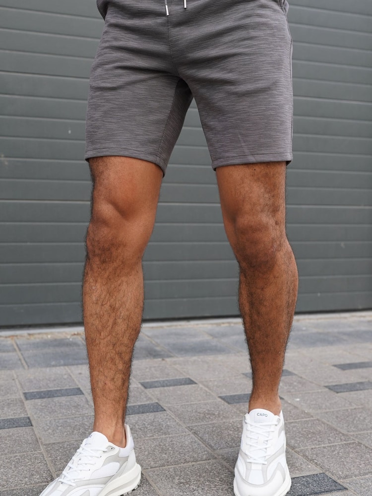 CAPO Black Jersey Slub Shorts - Image 2 of 4