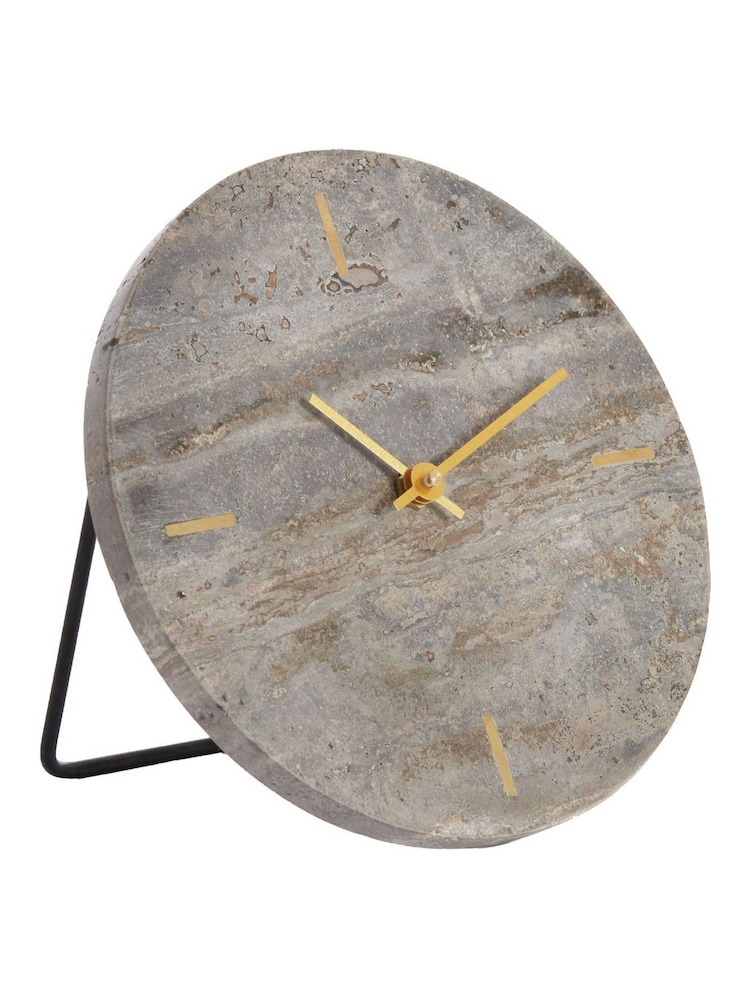 Light & Living Brown Ø20 cm Jenay Travertine Clock - Image 2 of 4
