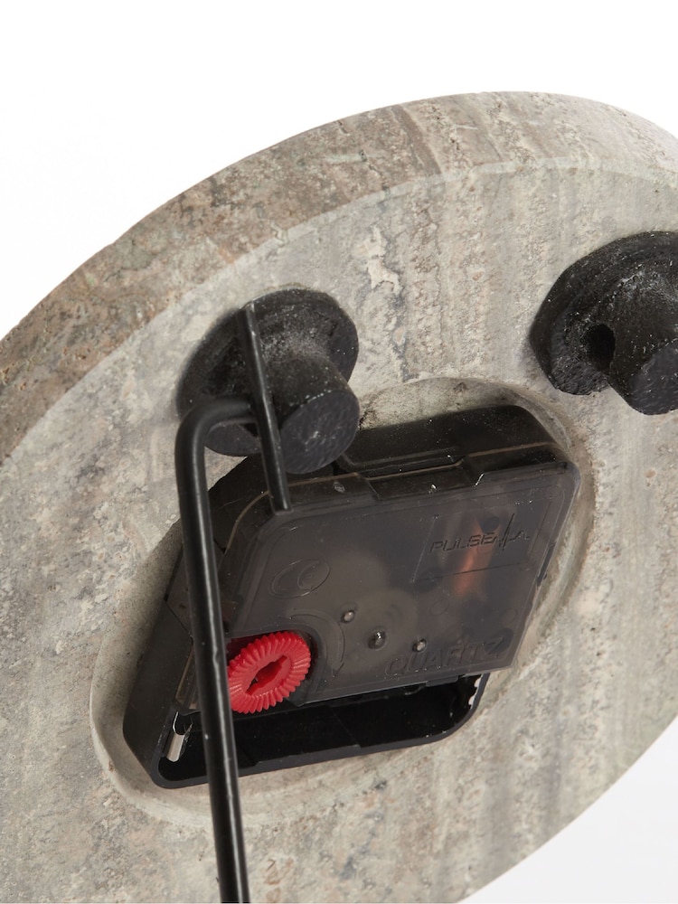 Light & Living Brown Ø20 cm Jenay Travertine Clock - Image 4 of 4
