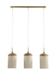 Light & Living Wood Print Natural Cream 3L 90x22x32 cm Dania Hanging Lamp - Image 1 of 3