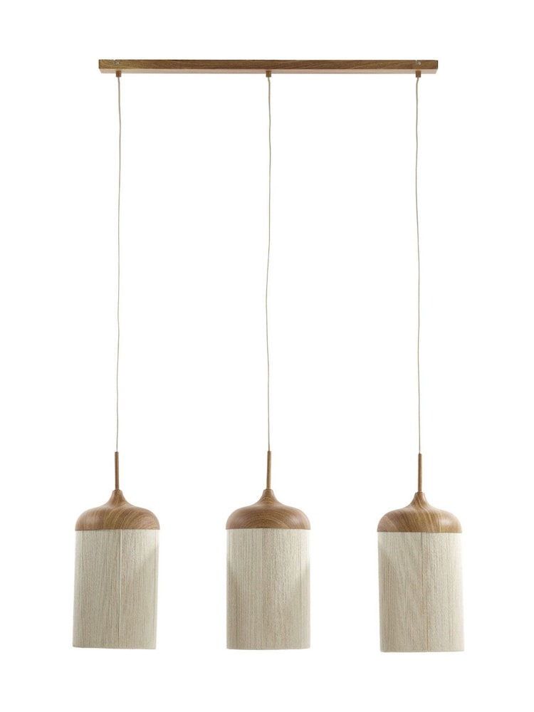 Light & Living Wood Print Natural Cream 3L 90x22x32 cm Dania Hanging Lamp - Image 1 of 3