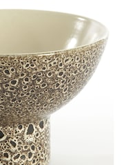 Light & Living Cream Black 315x21 cm Kavala Ceramics Dish on Base - Image 2 of 3