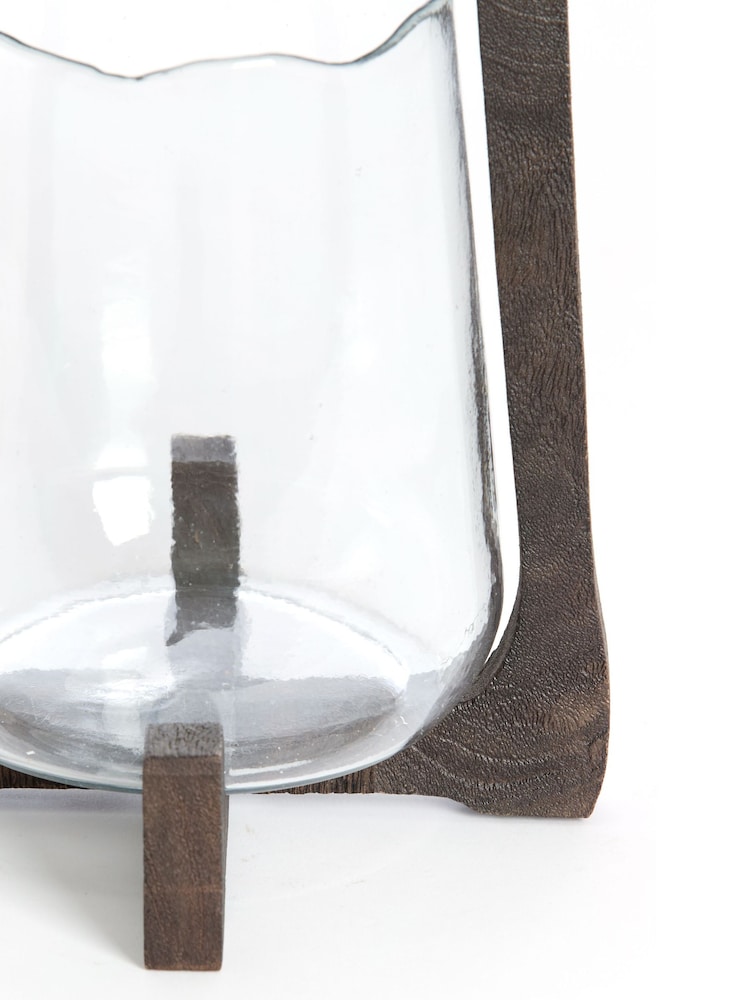 Light & Living Hurricane 18x265 cm Anosy Glass Clearwood Matt Candle Holder - Image 3 of 3 Light & Living Hurricane 18x265 cm Anosy Glass Clearwood Matt Candle Holder - Image 3 of 3