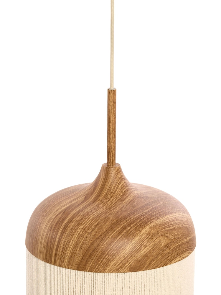 Light & Living Wood Print Natural Cream 16x31 cm Dania Hanging Lamp - Image 3 of 3