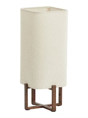 Light & Living Wood Print Dark Brown Cream Table Lamp 165x165x39 cm WYN - Image 1 of 3