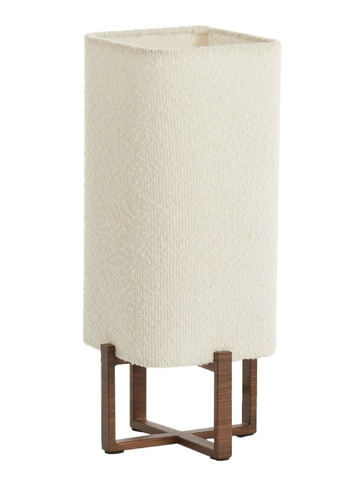 Light & Living Wood Print Dark Brown Cream Table Lamp 165x165x39 cm WYN - Image 1 of 3