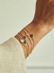 Daisy London Rose Quartz Gold Plated Healing Stone Bobble 18ct Bracelet - Image 3 of 4