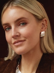 Daisy London Mini Wave Stud Earrings - Image 2 of 4