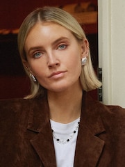 Daisy London Mini Wave Stud Earrings - Image 3 of 4