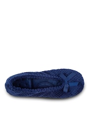 Totes Navy Isotoner Popcorn Slippers - Image 3 of 5