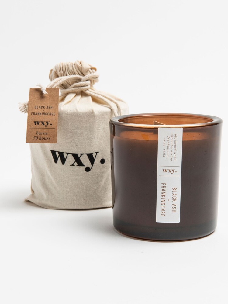Wxy Clear Big Amber Scented Candle 12.5oz Black Ash + Frankincense - Image 1 of 1