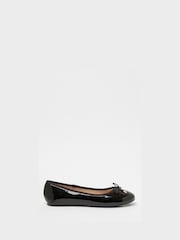 Lipsy Black Patent Metal Bow School Ballet Pump - Image 4 of 5