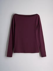 The Set 4 Pack Boat Neck Ribbed T-Shirts Navy/Burgundy/Pink/White - Image 3 of 7