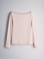 The Set 4 Pack Boat Neck Ribbed T-Shirts Navy/Burgundy/Pink/White - Image 5 of 7
