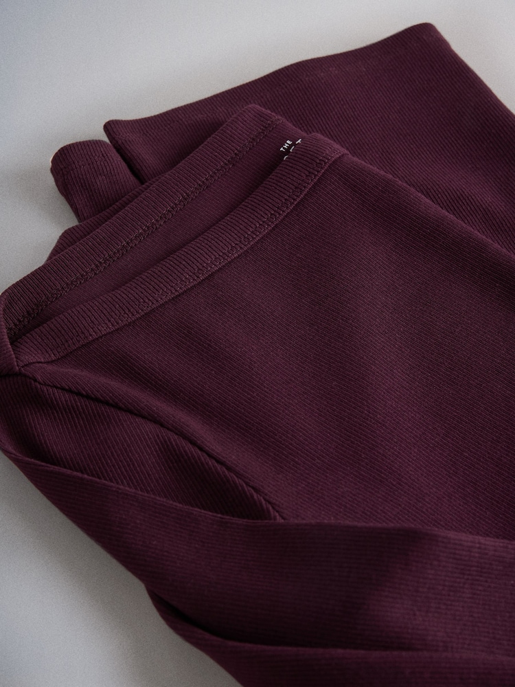 The Set 4 Pack Boat Neck Ribbed T-Shirts Navy/Burgundy/Pink/White - Image 7 of 7