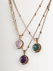 Daisy London Gold Plated Healing Stone 18ct Necklace - Image 2 of 5